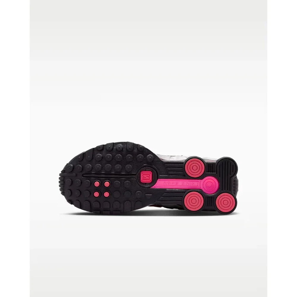 Nike Shox R4 CW2626-006 Sneakers Kids Black Pink Lace Up Lifestyle Shoes LIQ1179